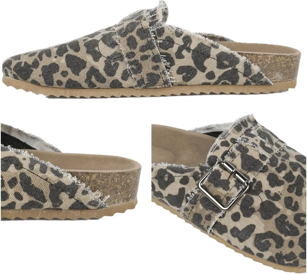 RACHAPE Canvas Loafer Women's Vintage Clogs Flat Slides Slip On Mules Shoes Low Top Backless Casual Sneakers for Walking