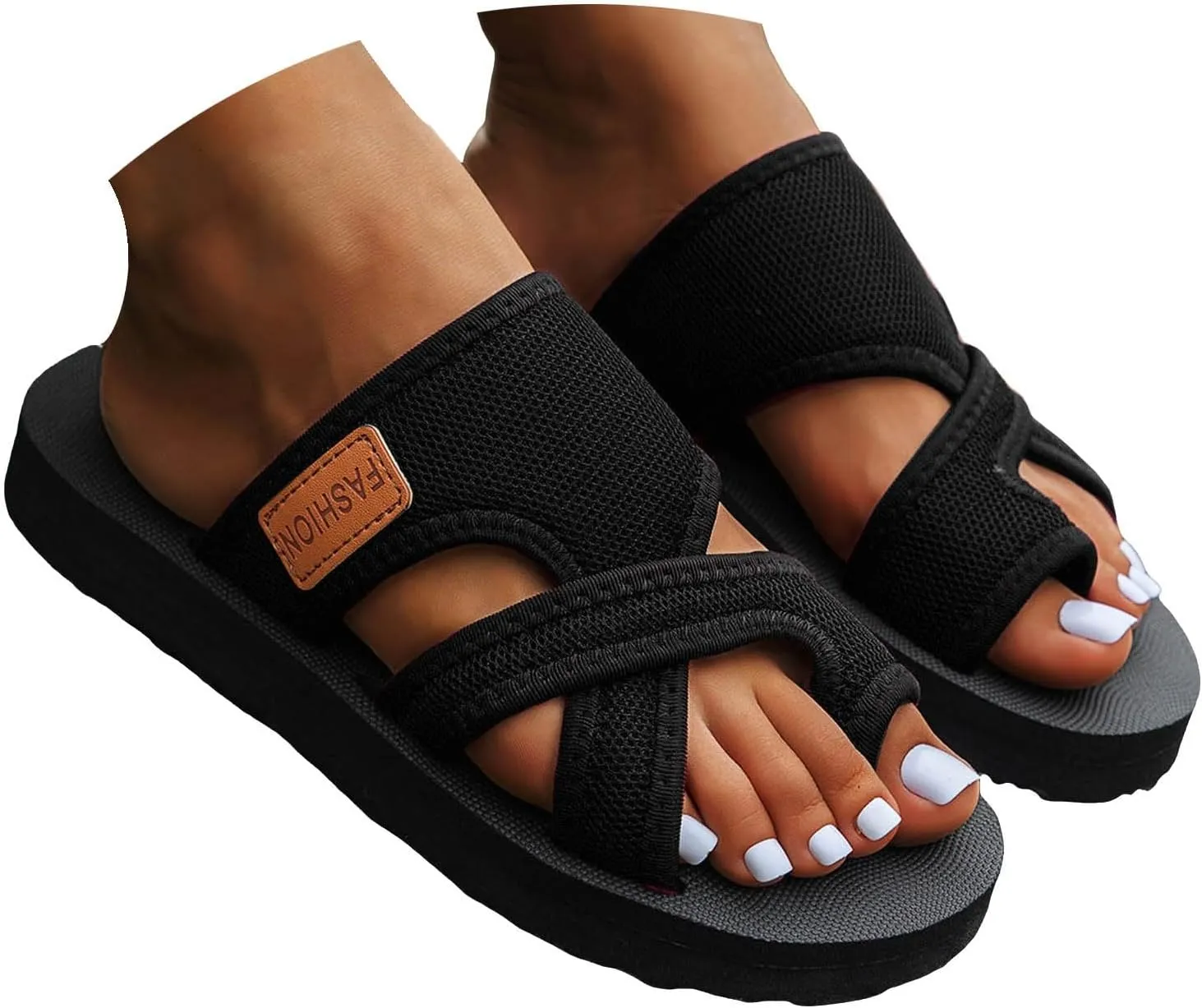 Sandalias para Mujer Elegantes, Womens Flat Flip Flops Vintage Leopard Snakeskin Sandal for Beach Holiday Travel Shoes