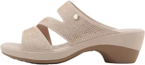 Sandals for Women 2025 Comfortable Trendy Beaded Slip On Beach Shoes Summer Low Heel Arch Support Wedge Sandals