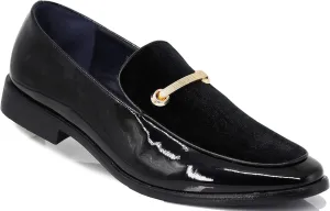 SPK05 Men's Vintage Satin Silky Floral Print Embroidery Loafers Slip On Shoes Classic Tuxedo Dress Shoes