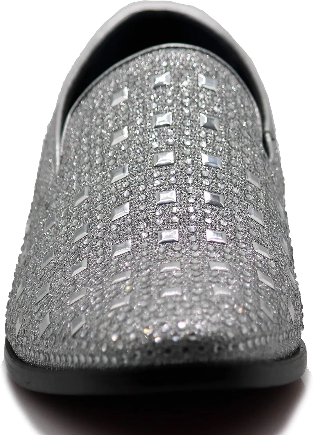 SPK11 Men's Vintage Fashion Rhinestone Designer Dress Loafers Slip On Shoes Classic Tuxedo Dress Shoes