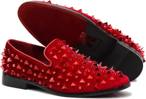 SPK16 Men's Vintage Spike Dress Loafers Slip On Fashion Shoes Classic Tuxedo Dress Shoes