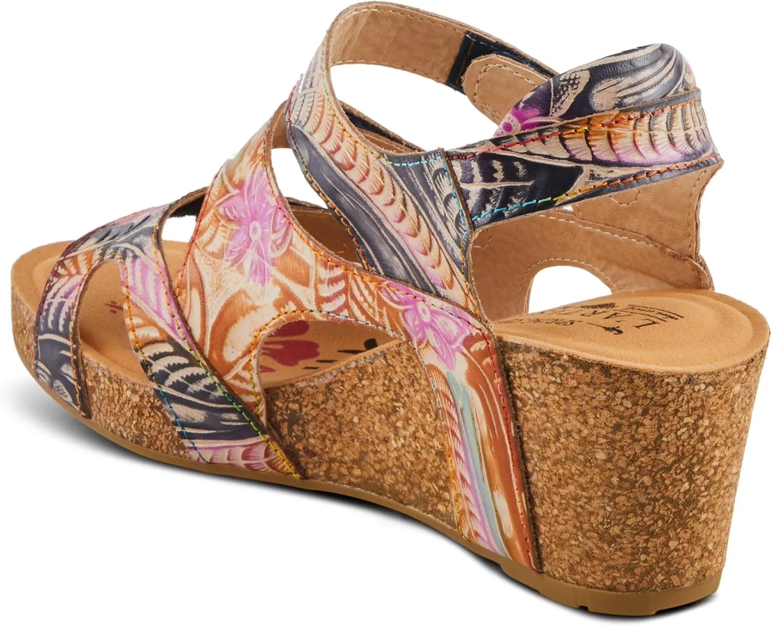 Spring Step L'Artiste Bonvoyage Wedge Sandals for Women - Hand Painted Ladies Platform Sandals - Women's Espadrille sandals for Beaches, Parks, Meadows