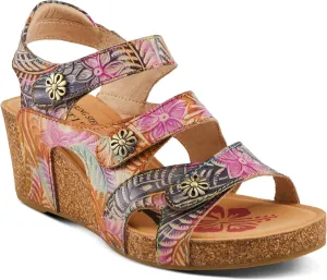 Spring Step L'Artiste Bonvoyage Wedge Sandals for Women - Hand Painted Ladies Platform Sandals - Women's Espadrille sandals for Beaches, Parks, Meadows