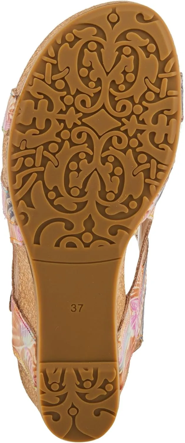 Spring Step L'Artiste Bonvoyage Wedge Sandals for Women - Hand Painted Ladies Platform Sandals - Women's Espadrille sandals for Beaches, Parks, Meadows