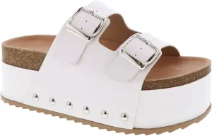 TOP Moda Women's Cork Platform Slide Slipper Sandals, Black