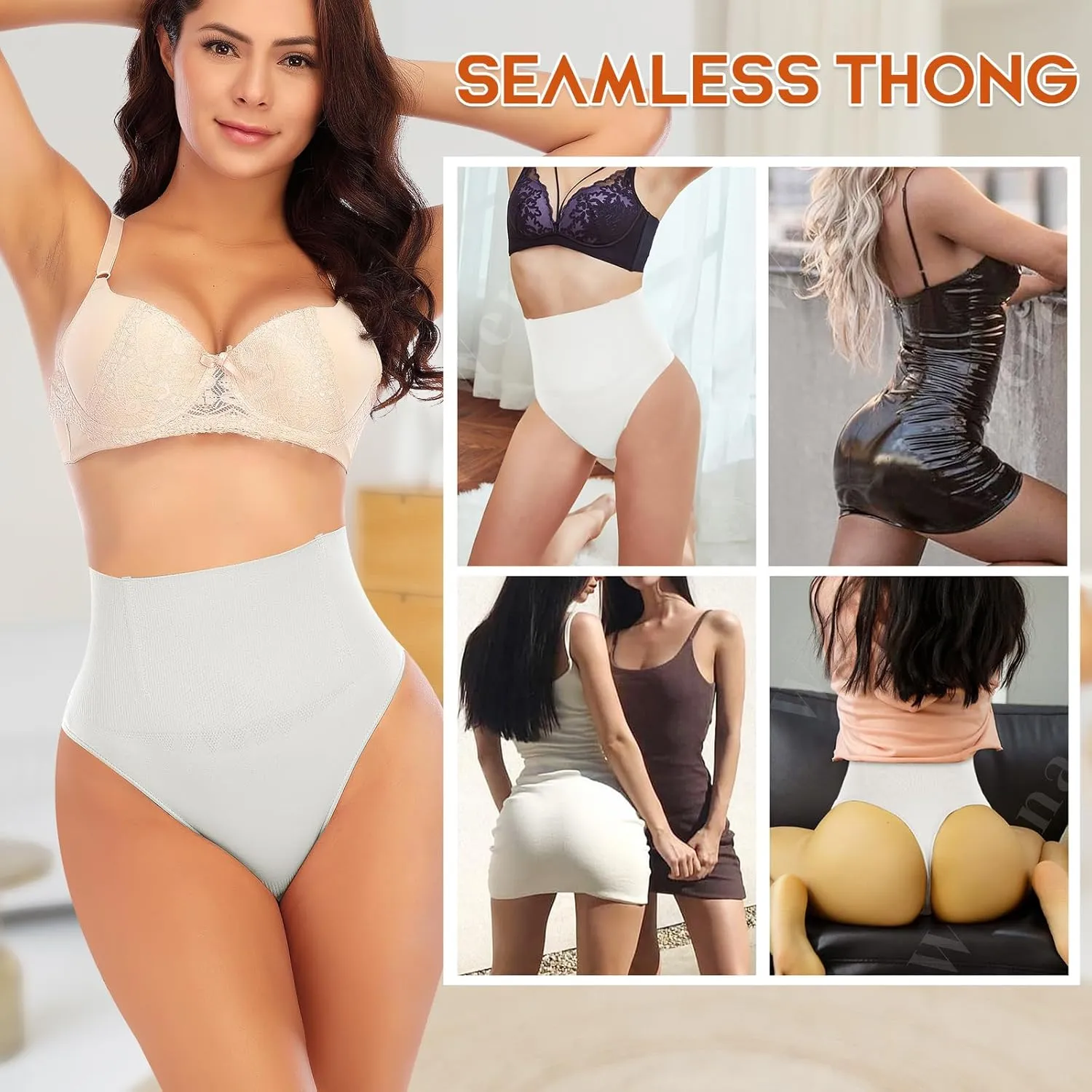 Tummy Control Thong Shapewear for Women High Waist Shaping Underwear Seamless Body Shaper Panties Girdle
