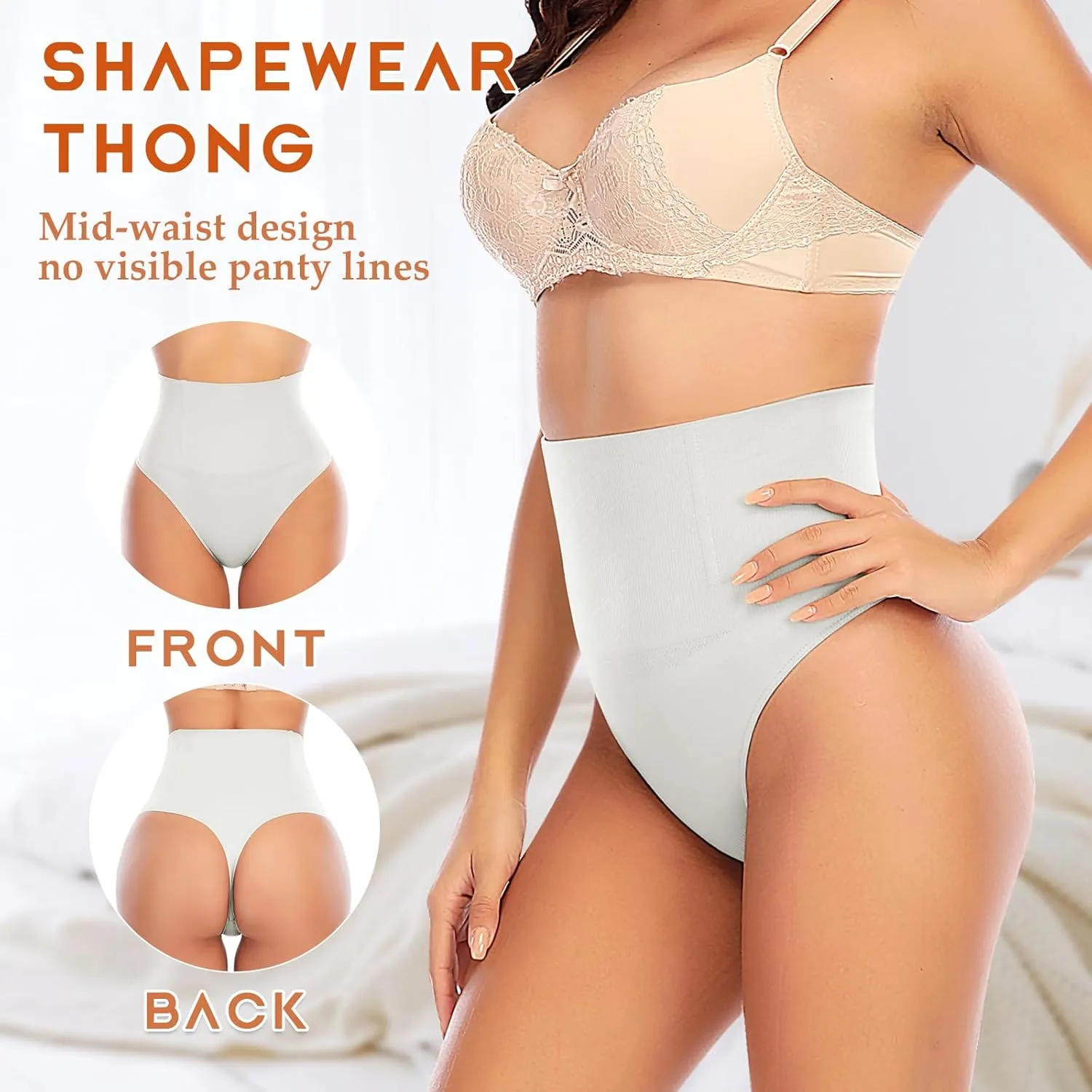 Tummy Control Thong Shapewear for Women High Waist Shaping Underwear Seamless Body Shaper Panties Girdle