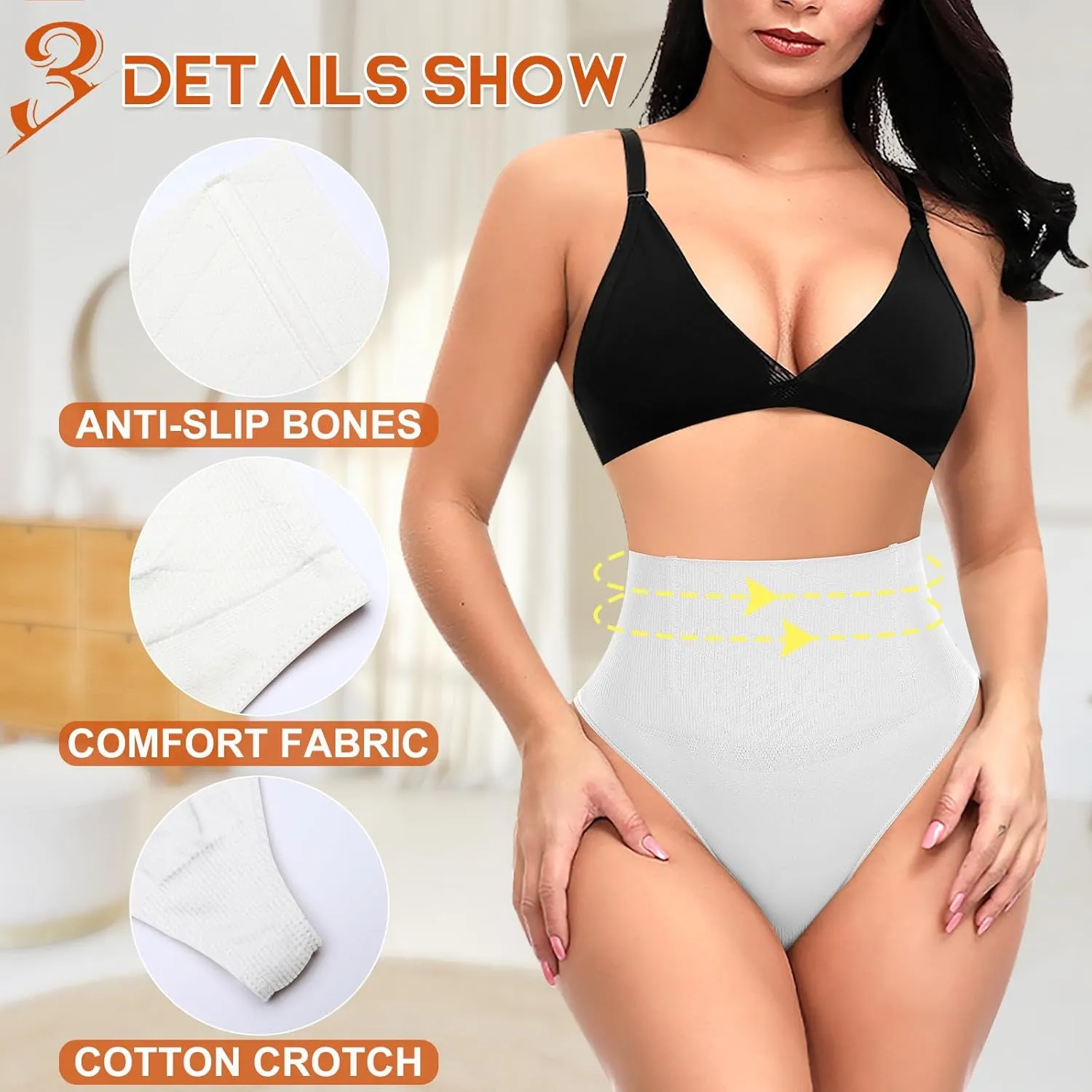 Tummy Control Thong Shapewear for Women High Waist Shaping Underwear Seamless Body Shaper Panties Girdle