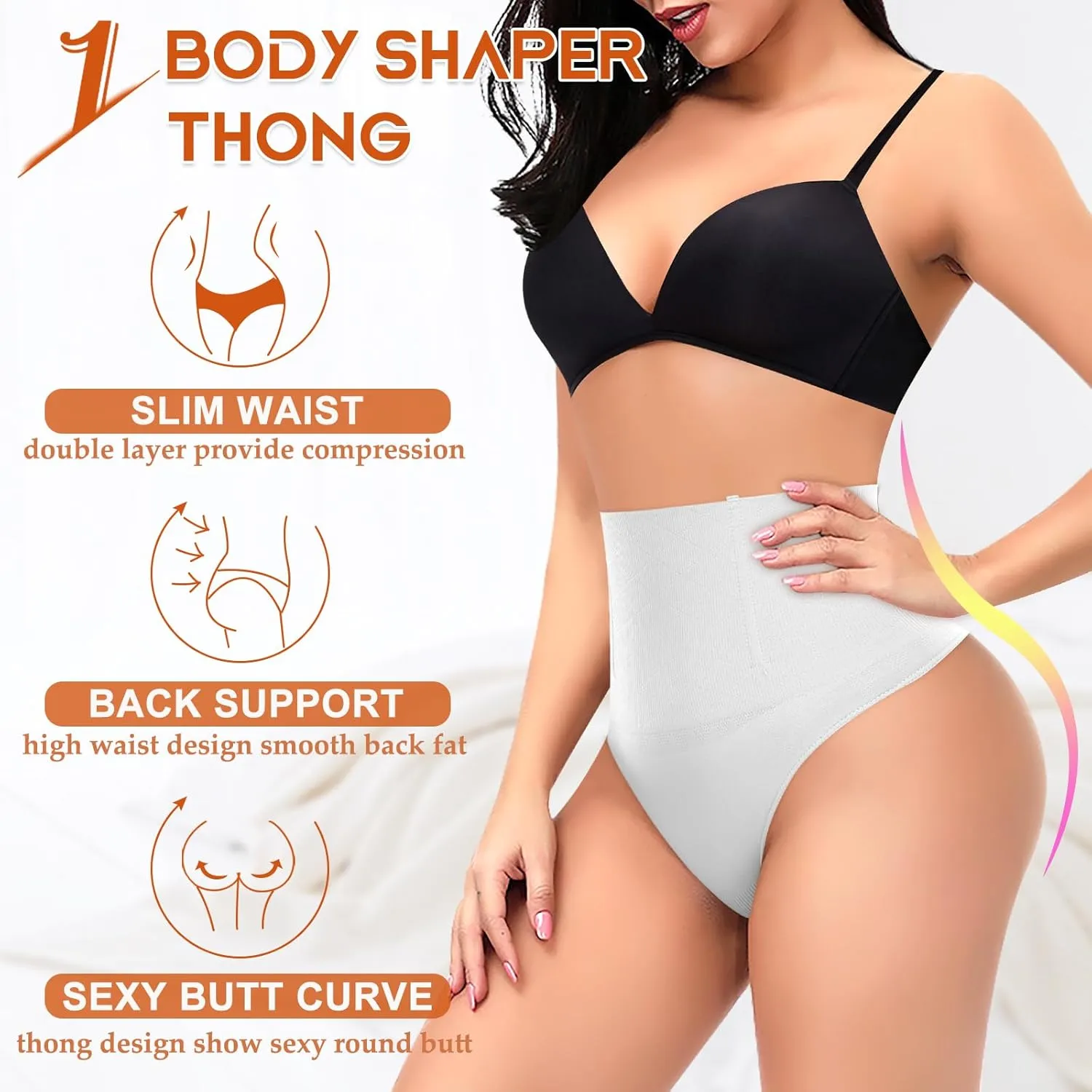 Tummy Control Thong Shapewear for Women High Waist Shaping Underwear Seamless Body Shaper Panties Girdle