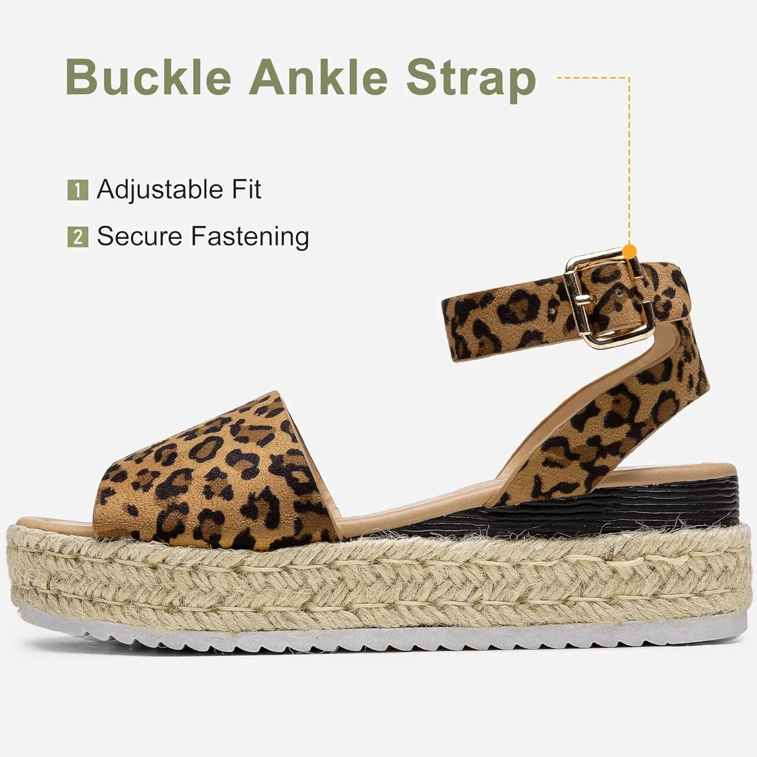 Vepose Women's 400A Platform Wedge Sandals, Summer Espadrilles Sandals with Ankle Strap