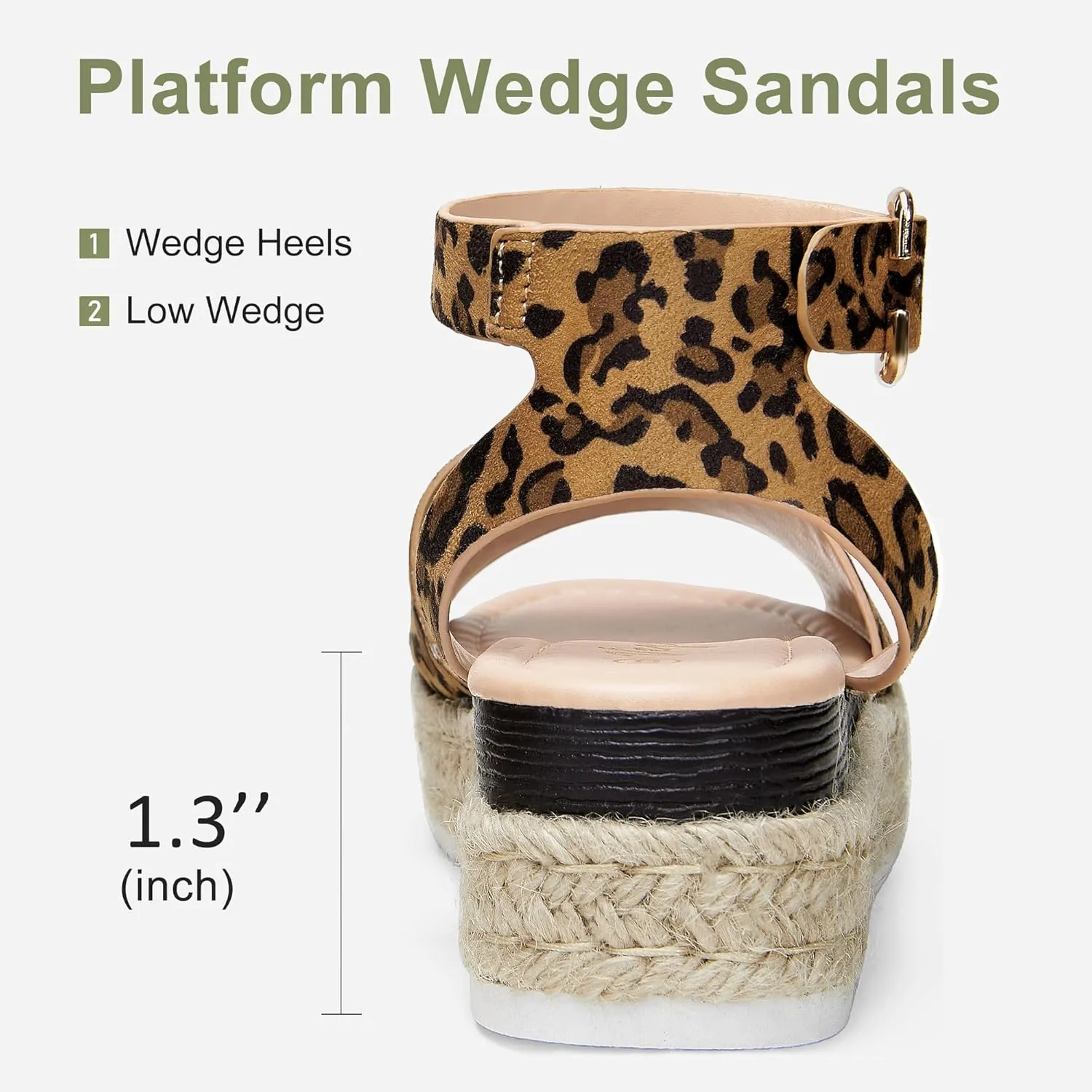 Vepose Women's 400A Platform Wedge Sandals, Summer Espadrilles Sandals with Ankle Strap