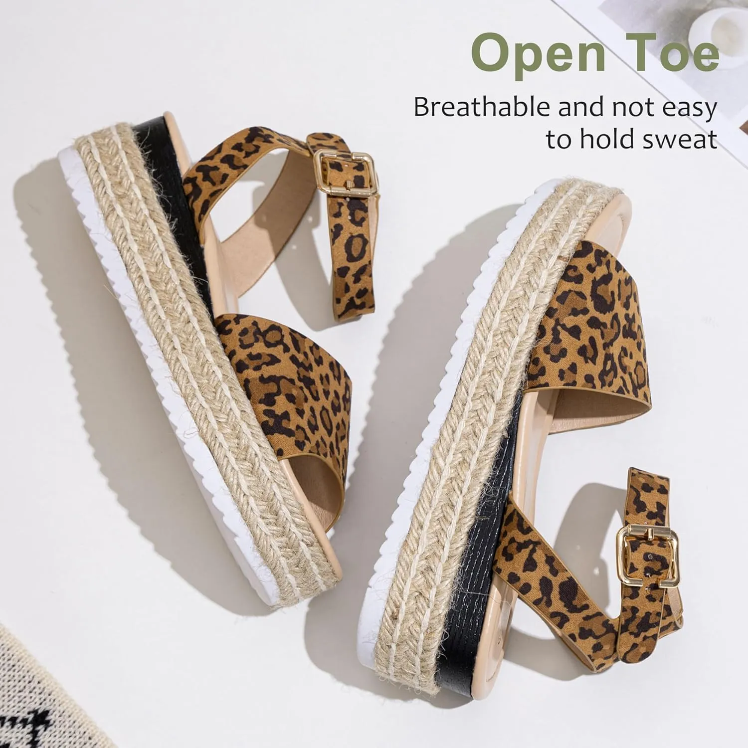 Vepose Women's 400A Platform Wedge Sandals, Summer Espadrilles Sandals with Ankle Strap