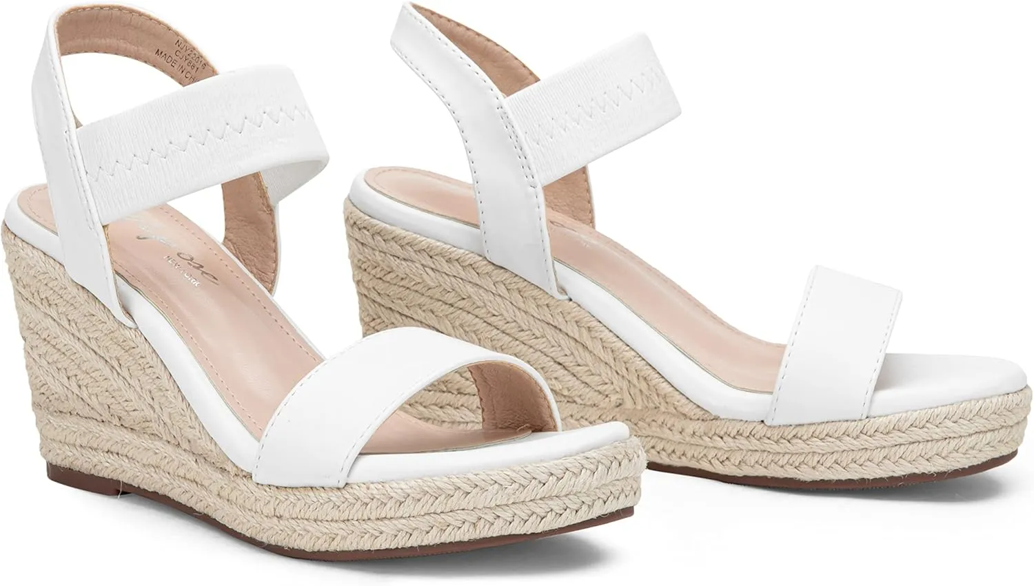 Vepose Women's Wedge Sandals Platform Espadrilles Sandals Elasitc Ankle Strap Open Toe 881 Sandals with 3.5" Inchs High Heel Summer Shoes