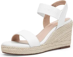 Vepose Women's Wedge Sandals Platform Espadrilles Sandals Elasitc Ankle Strap Open Toe 881 Sandals with 3.5" Inchs High Heel Summer Shoes