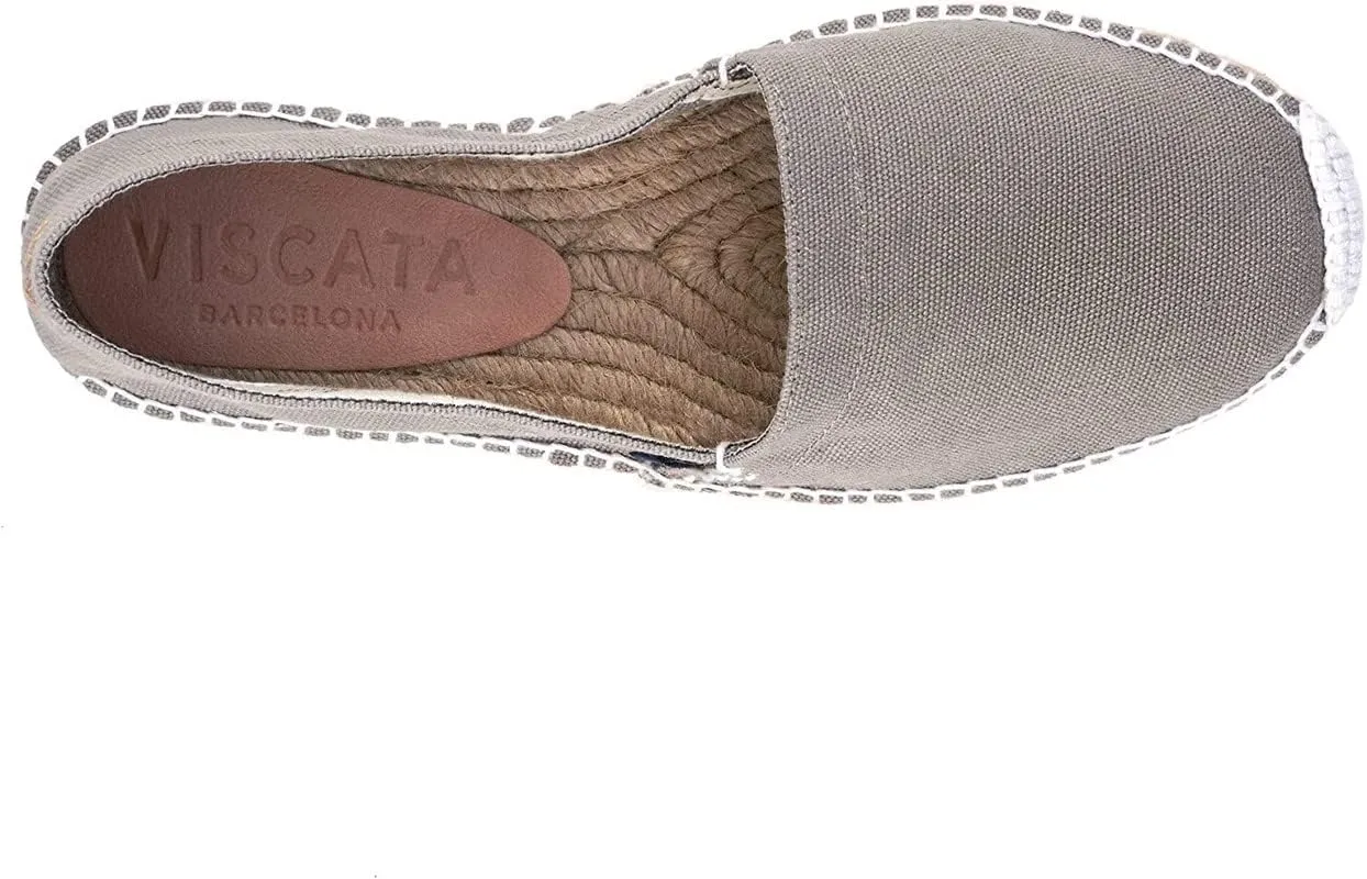 VISCATA Begur Canvas Slip On Espadrilles Handmade 2 ½” Heel Men's Espadrilles with Breathable Cotton Canvas and 100% Natural Jute Insole for All Casual Occasions