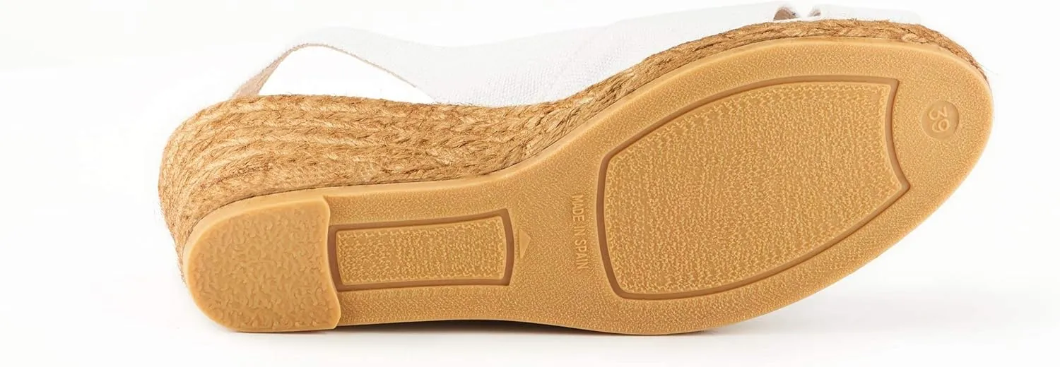 Viscata Llansa Canvas Wedge with Elegant Buckle Flattering 2 ½” Slingback Heel Women's Sandals with Breathable Organic Cotton Canvas and 100% Natural Jute Midsole for all Casual Occasions
