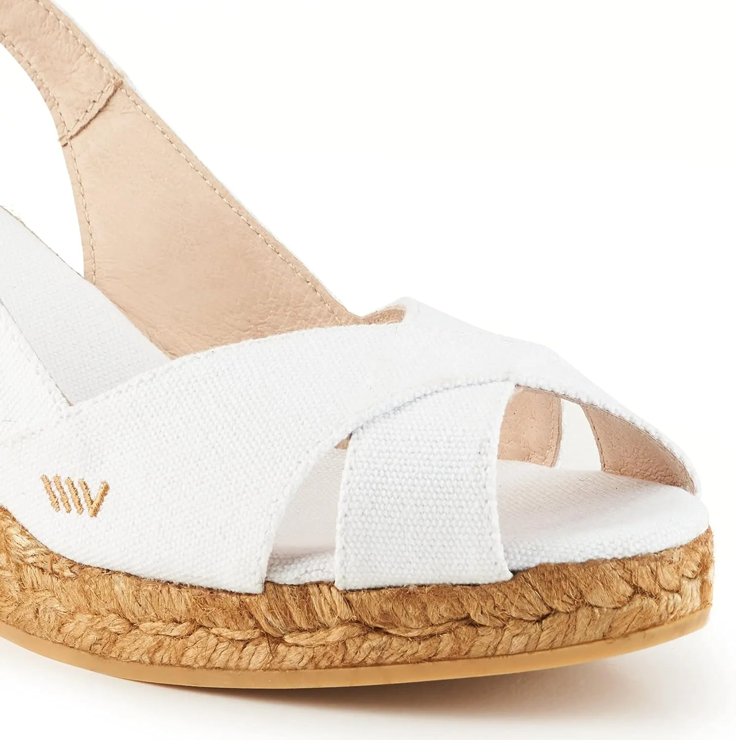 Viscata Llansa Canvas Wedge with Elegant Buckle Flattering 2 ½” Slingback Heel Women's Sandals with Breathable Organic Cotton Canvas and 100% Natural Jute Midsole for all Casual Occasions