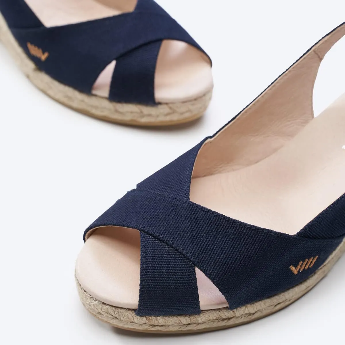 Viscata Llansa Canvas Wedge with Elegant Buckle Flattering 2 ½” Slingback Heel Women's Sandals with Breathable Organic Cotton Canvas and 100% Natural Jute Midsole for all Casual Occasions