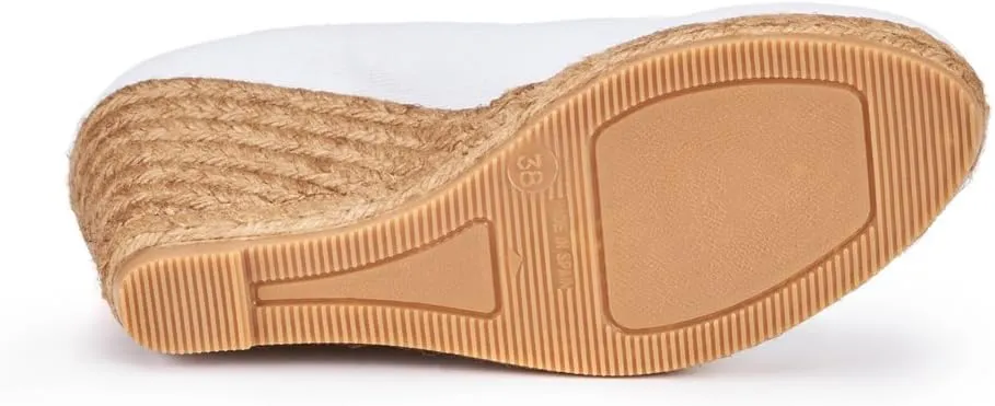 Viscata Marquesa Espadrille Canvas Wedges Spain Handmade 3 ½” Heel Women's Pumps with Breathable Organic Cotton Canvas and 100% Natural Jute Midsole for All Occasions: Casual, Work, Party