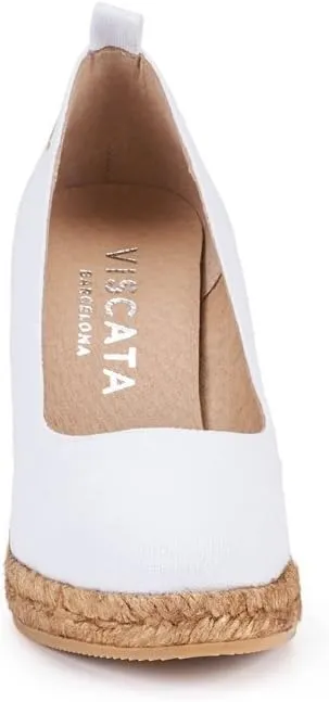 Viscata Marquesa Espadrille Canvas Wedges Spain Handmade 3 ½” Heel Women's Pumps with Breathable Organic Cotton Canvas and 100% Natural Jute Midsole for All Occasions: Casual, Work, Party