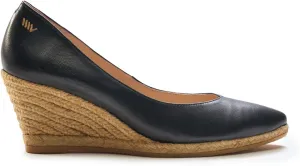 VISCATA Roses Espadrille Leather Wedges Spain Handmade 2 ½” Heel Women's Pumps with Soft, Premium Leather Upper and 100% Natural Jute Midsole for All Occasions: Casual, Work, Party