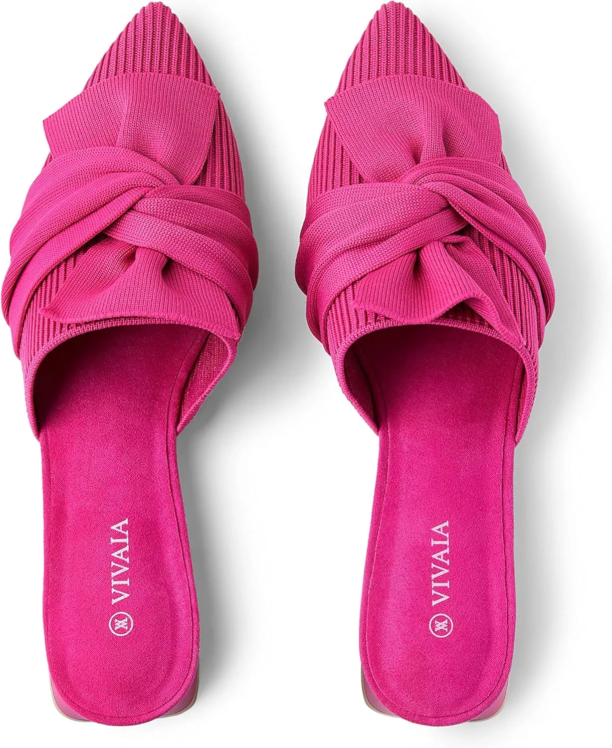 VIVAIA Yaffa Mules for Women Slip On Pointed-Toe Knot Mules Women's Casual Slip on Washable Comfortable Shoes Pointed-Toe Style
