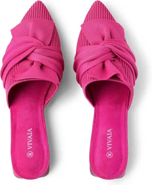 VIVAIA Yaffa Mules for Women Slip On Pointed-Toe Knot Mules Women's Casual Slip on Washable Comfortable Shoes Pointed-Toe Style