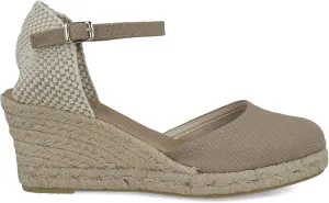 Wedge Sandals for Women. Made in Spain. Classic 5 Strings Height. Jute Espadrille with Buckle. Padded Fabric Insole. Rubber Outsole.