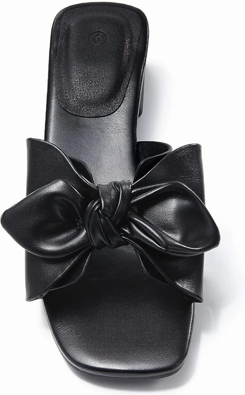 Womens Bow Dressy Low Heel Sandals Slides Summer Chunky Block Heeled Open Toe Mules Slip on Slippers Shoes