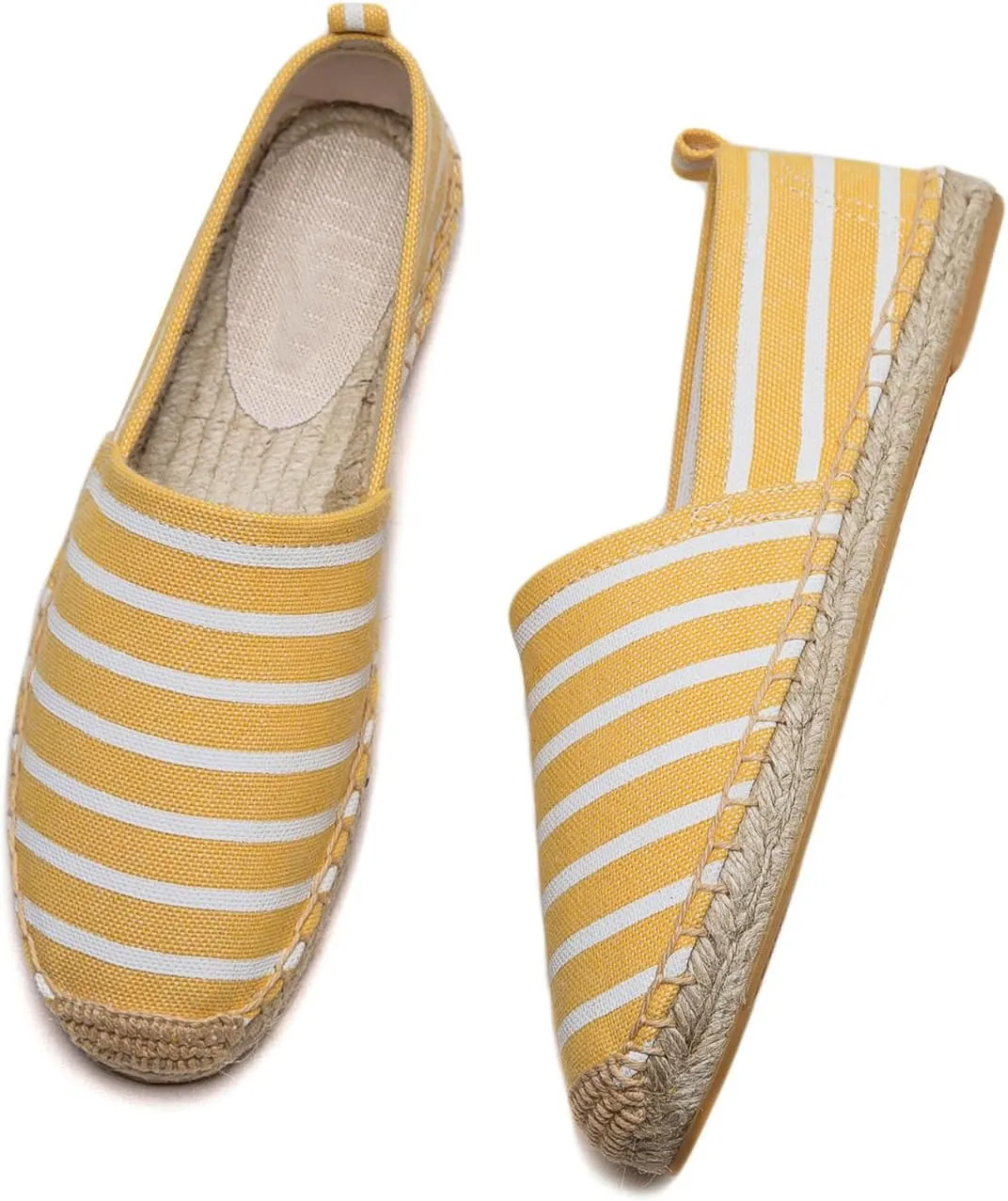 Women's Espadrilles Loafers Closed Toe Comfortable Canvas Flats Slip-on Spring Casual Espadrille Sole Flat Shoes