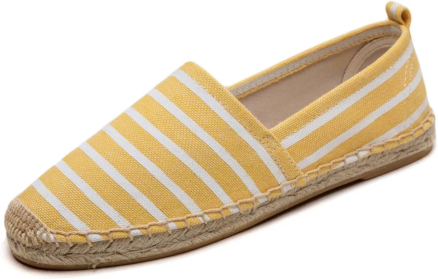 Women's Espadrilles Loafers Closed Toe Comfortable Canvas Flats Slip-on Spring Casual Espadrille Sole Flat Shoes