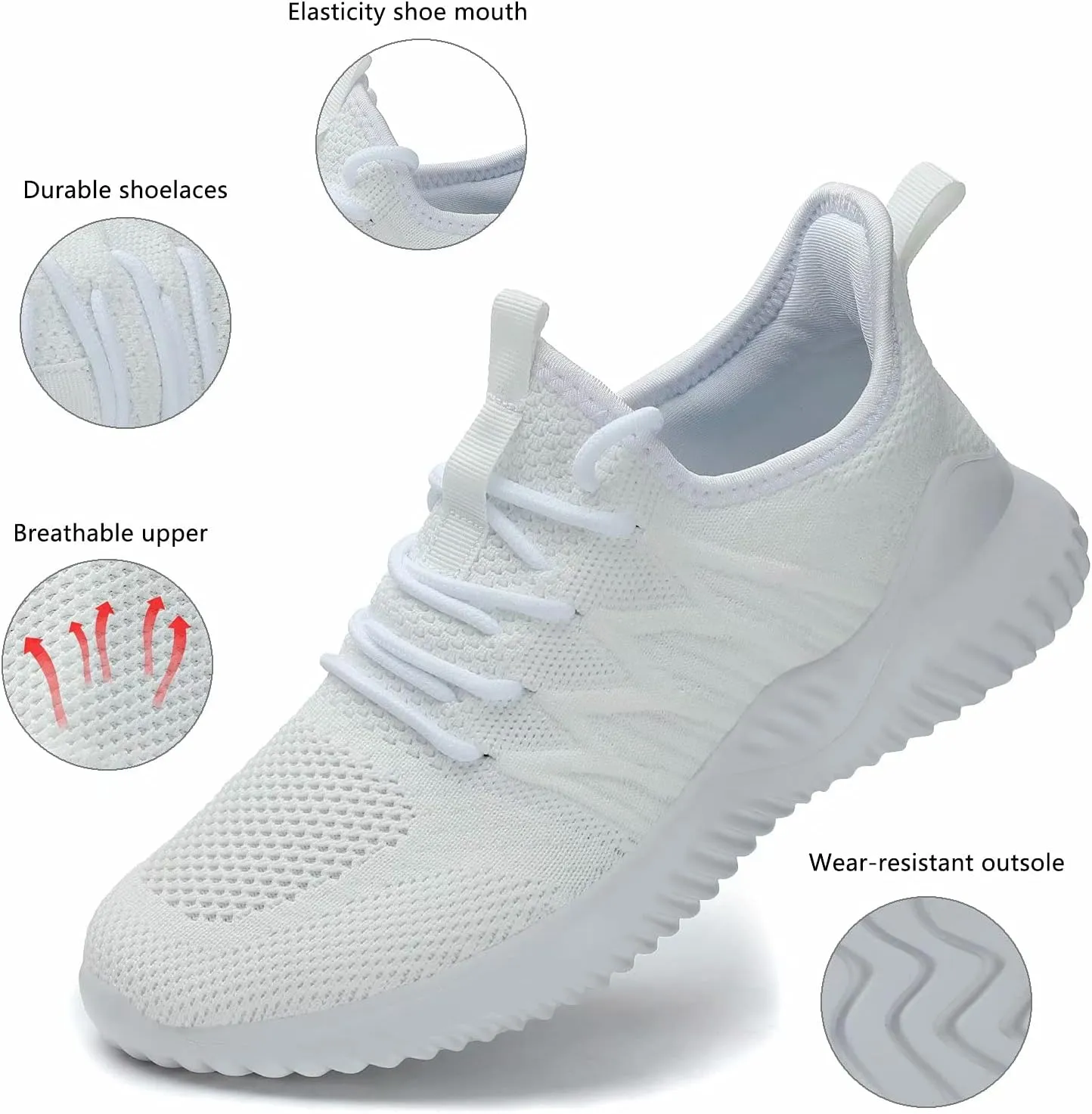 Women's Ladies Tennis Shoes Running Walking Sneakers Work Casual Comfor Lightweight Non-Slip Gym Trainers