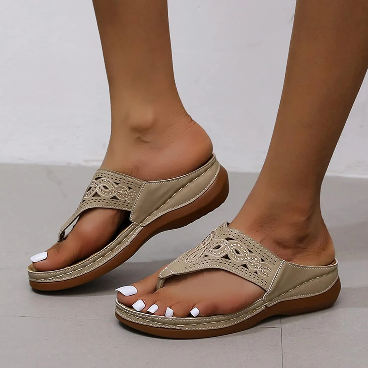 Womens Orthopedic Sandals with Arch Support Summer Open Toe Dressy Shoes Wedge Platforms Casual Office Shoes