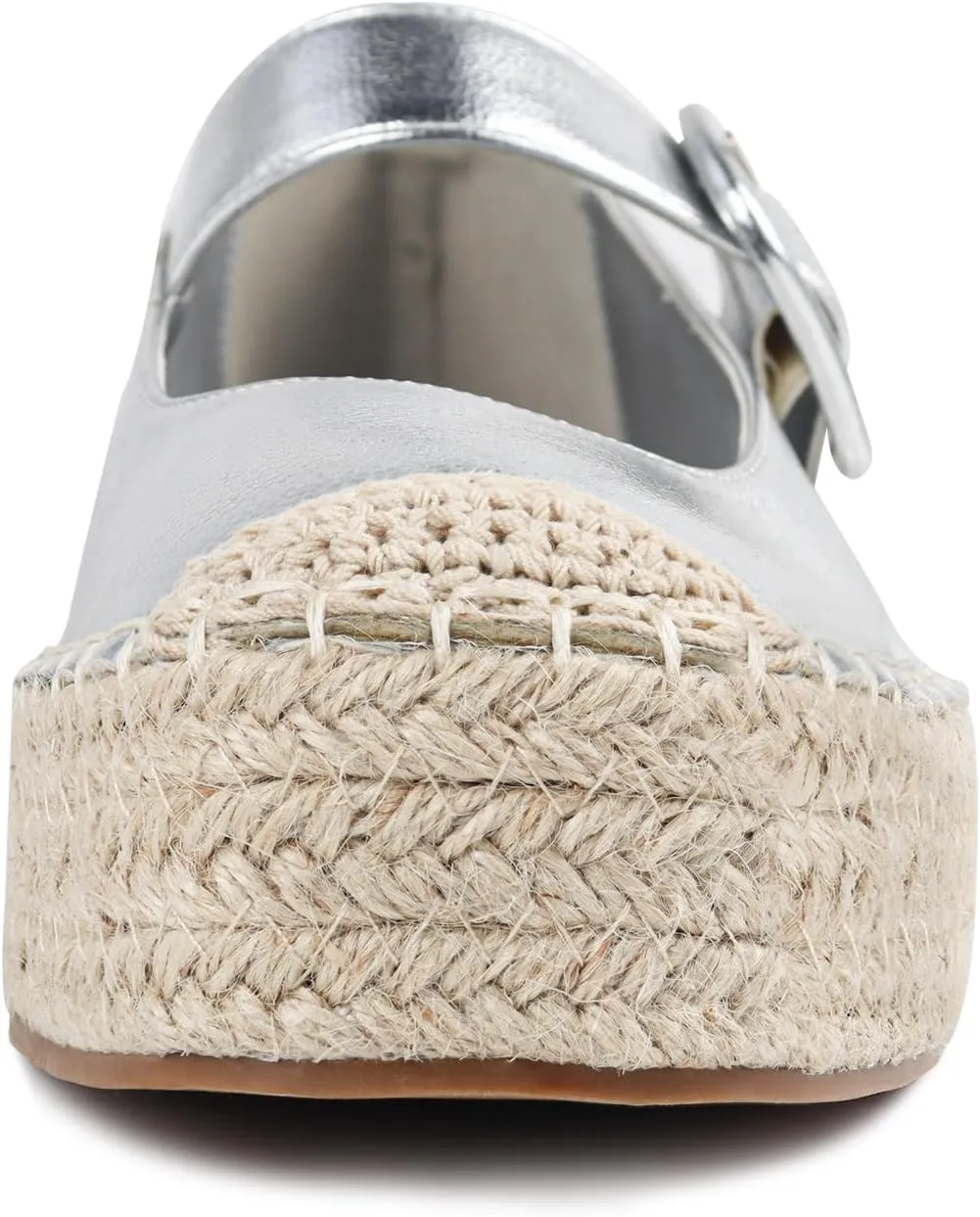 Women's Platform Mary Janes Shoes Women Espadrilles Flats Leather Round-Toe Buckle Strap Espadrilles Mary Janes for Women