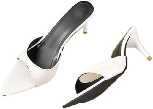 Women's Pointed Toe Mueller Sandals, Open Toe Kitten Heel Suitable for Party, Formal Wedding