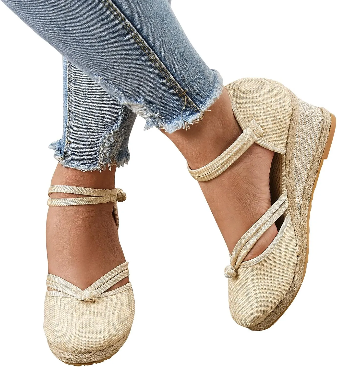 Womens Shoes Dressy Casual Fall Winter Wedge Shoes For Women 1 1/2 Inch Heel Closed Toe Wide Width Low Heel Sandal