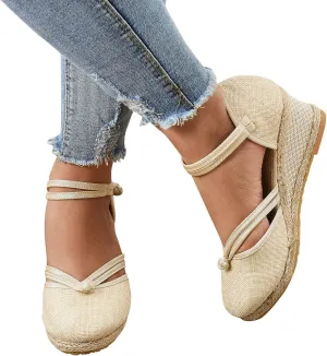Womens Shoes Dressy Casual Fall Winter Wedge Shoes For Women 1 1/2 Inch Heel Closed Toe Wide Width Low Heel Sandal