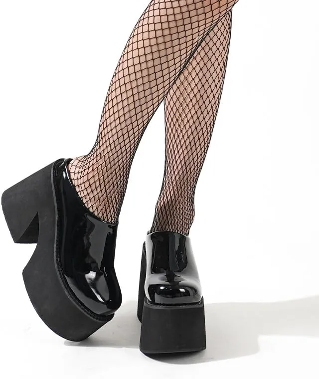 Women's Slip on Platform Mules, Closed Toe Slide Sandals, Chunky High Heel Slipper Mule Shoes