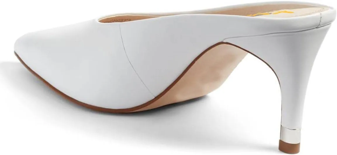 XYD Women Retro Pointed Toe Mid Heel Mules Slip On Clog Sandals Casual Slide Pumps Shoes
