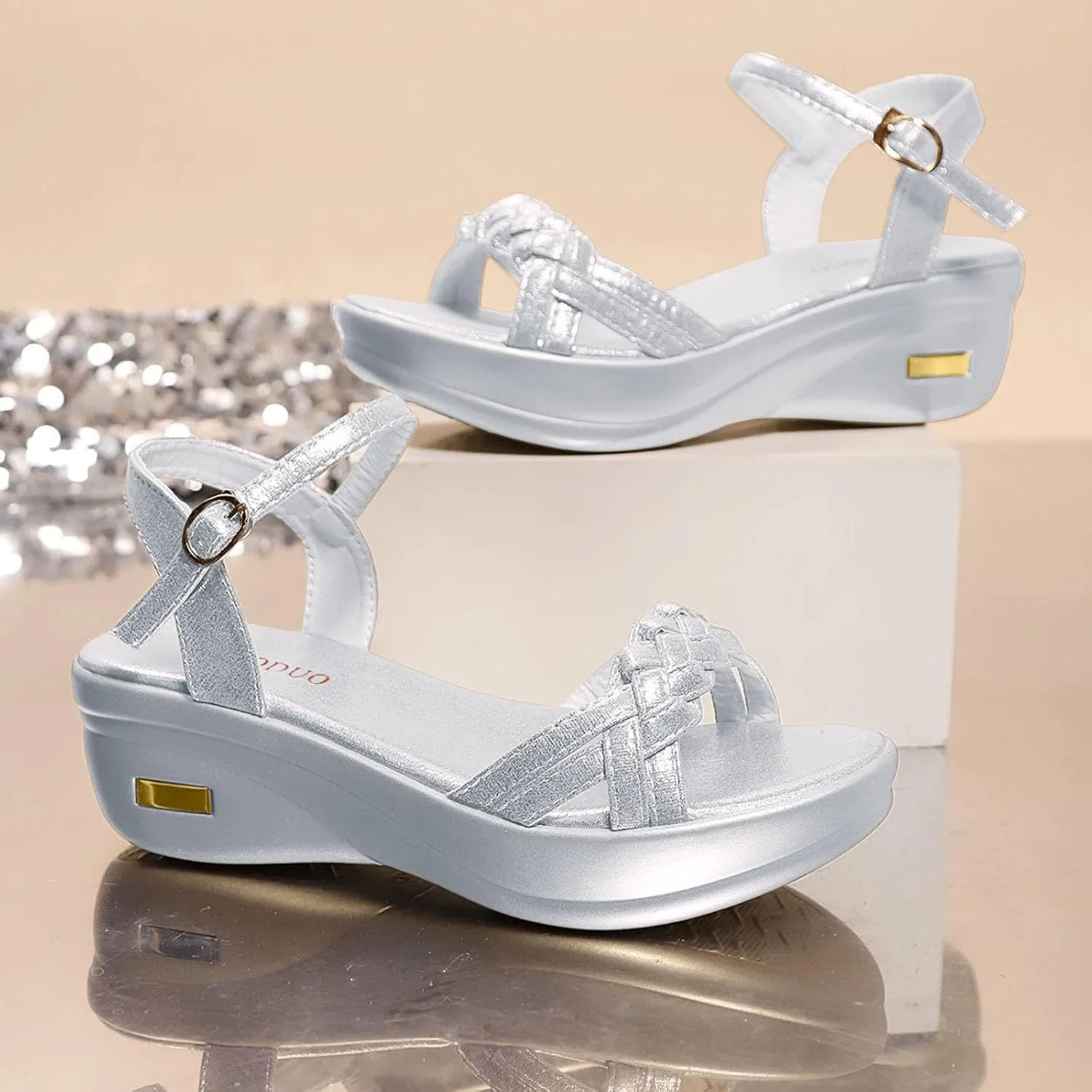 ZSpzx Wedge Sandals For Women 2025,Comfortable Wedge Sandals Dressy Summer Platform Low Wedges Womens Sandal Heels Dress Open Toe Ankle Strap Shoes for Wedding Bridal Evening Cocktail